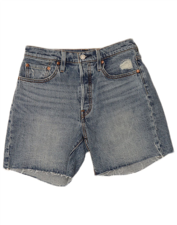 Levi's Womens 501 Distressed τζιν σορτς W27 μικρό μπλε βαμβακερό