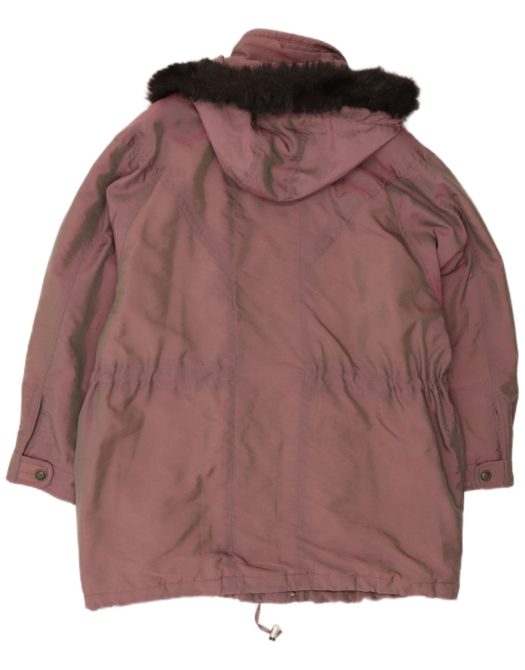 Vintage γυναικείο μπουφάν με κουκούλα Parka μεγάλου μεγέθους EU 44 XL Pink