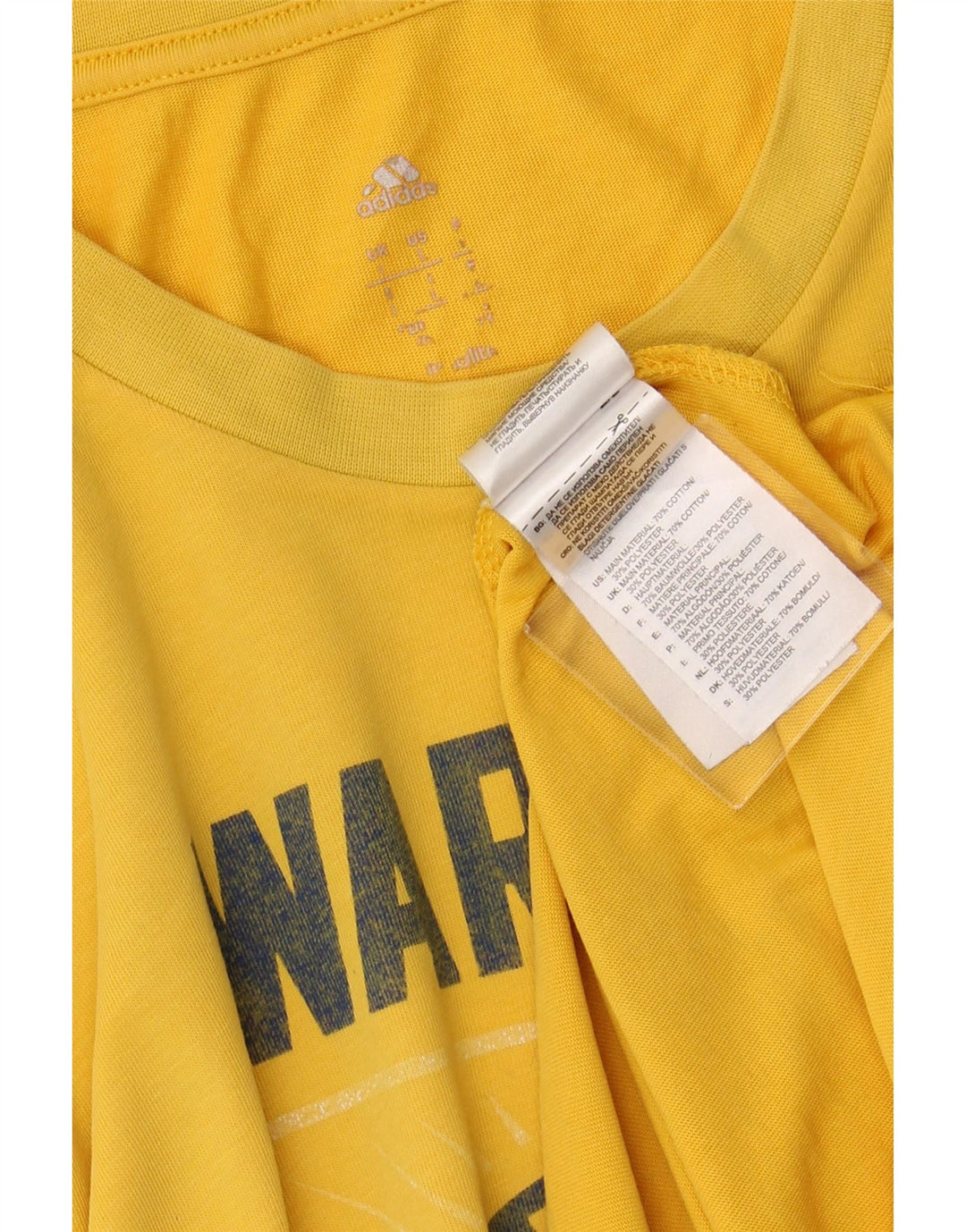 Ανδρικό γραφικό μπλουζάκι ADIDAS Golden State Warriors Top μεγάλο κίτρινο βαμβακερό