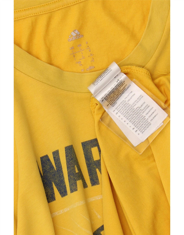 Ανδρικό γραφικό μπλουζάκι ADIDAS Golden State Warriors Top μεγάλο κίτρινο βαμβακερό