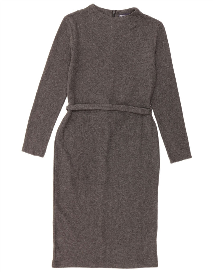 Marks & Spencer Γυναικείο Φόρεμα Jumper UK 10 Μικρό Γκρι Βαμβακερό