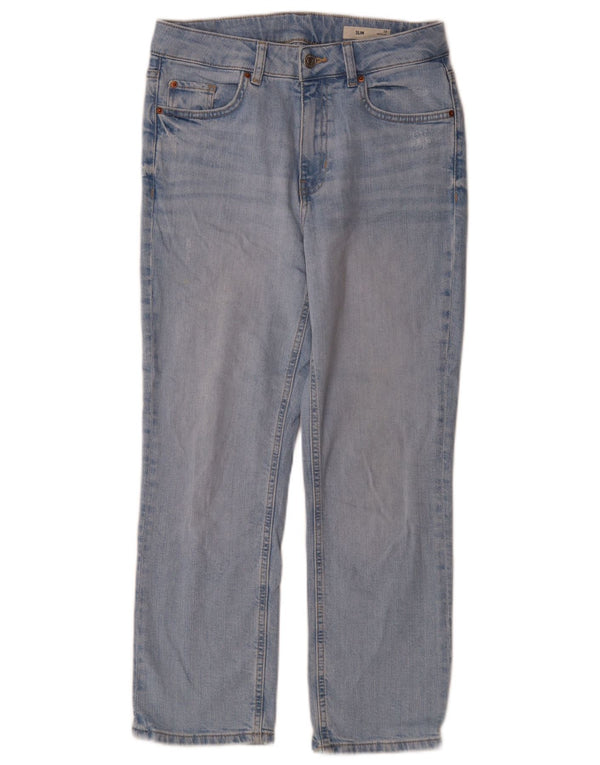 Marks & Spencer Γυναικεία Slim Jeans UK 10 Small W28 L27 Blue Cotton
