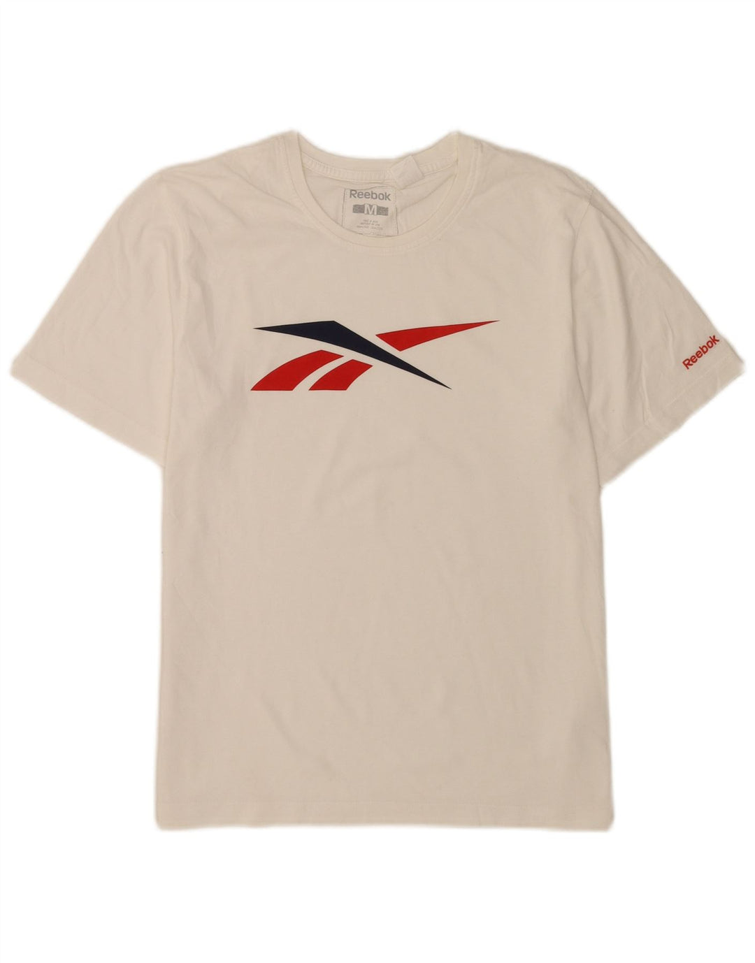 Ανδρικό γραφικό T-Shirt Reebok Top από μεσαίο λευκό βαμβακερό