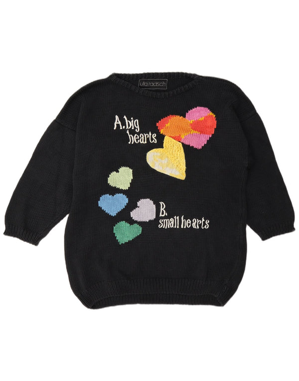 Γυναικείο πουλόβερ Uta Raasch Graphic Crew Neck Jumper UK 14 Medium Black Heart