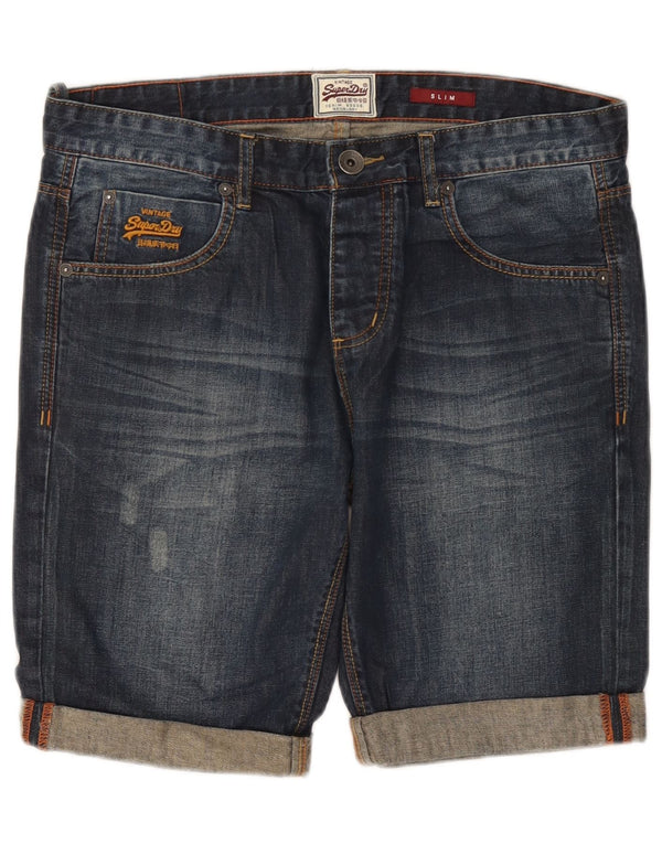 Ανδρικό Slim τζιν σορτς Superdry W32 Medium Navy Blue