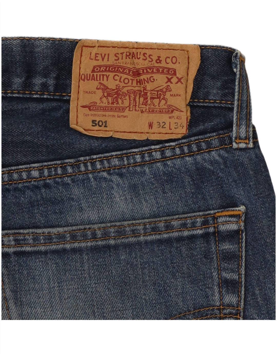 Ανδρικό LEVI'S 501 τζιν βερμούδα W32 μεσαίο μπλε βαμβακερό