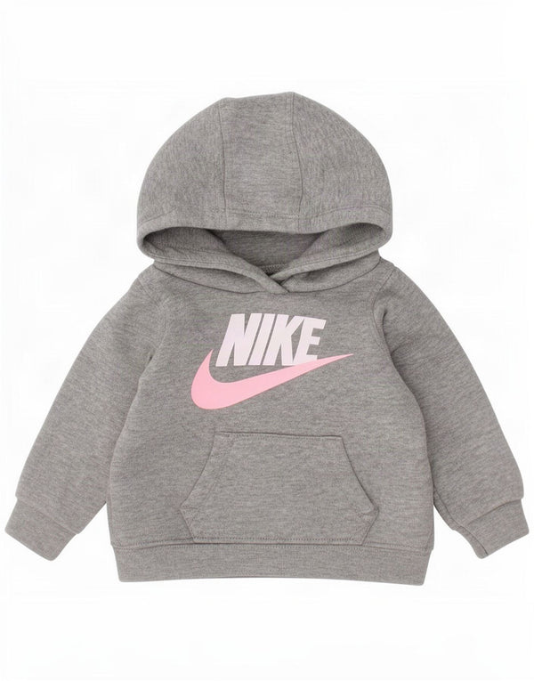 Nike Baby Girls Graphic Hoodie Jumper 3-6 μηνών, βαμβακερό γκρι