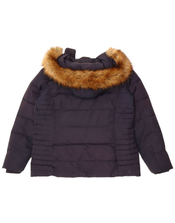 Crew Clothing Γυναικείο μπουφάν με κουκούλα UK 16 Large Navy Blue Polyester