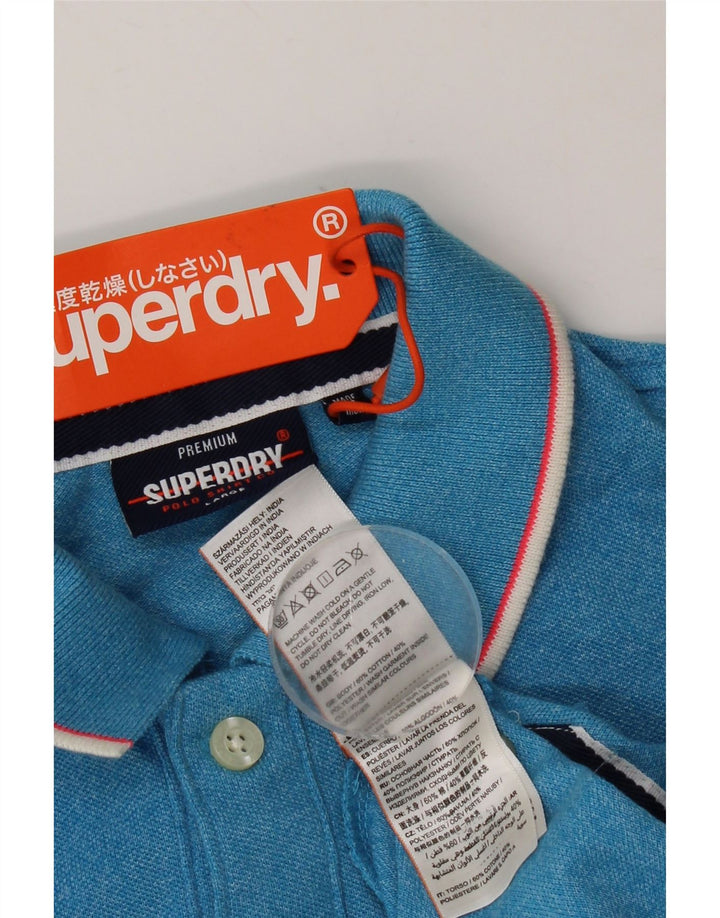 Ανδρικό πουκάμισο πόλο Superdry, βαμβακερό μεγάλο μπλε φλύκταινα