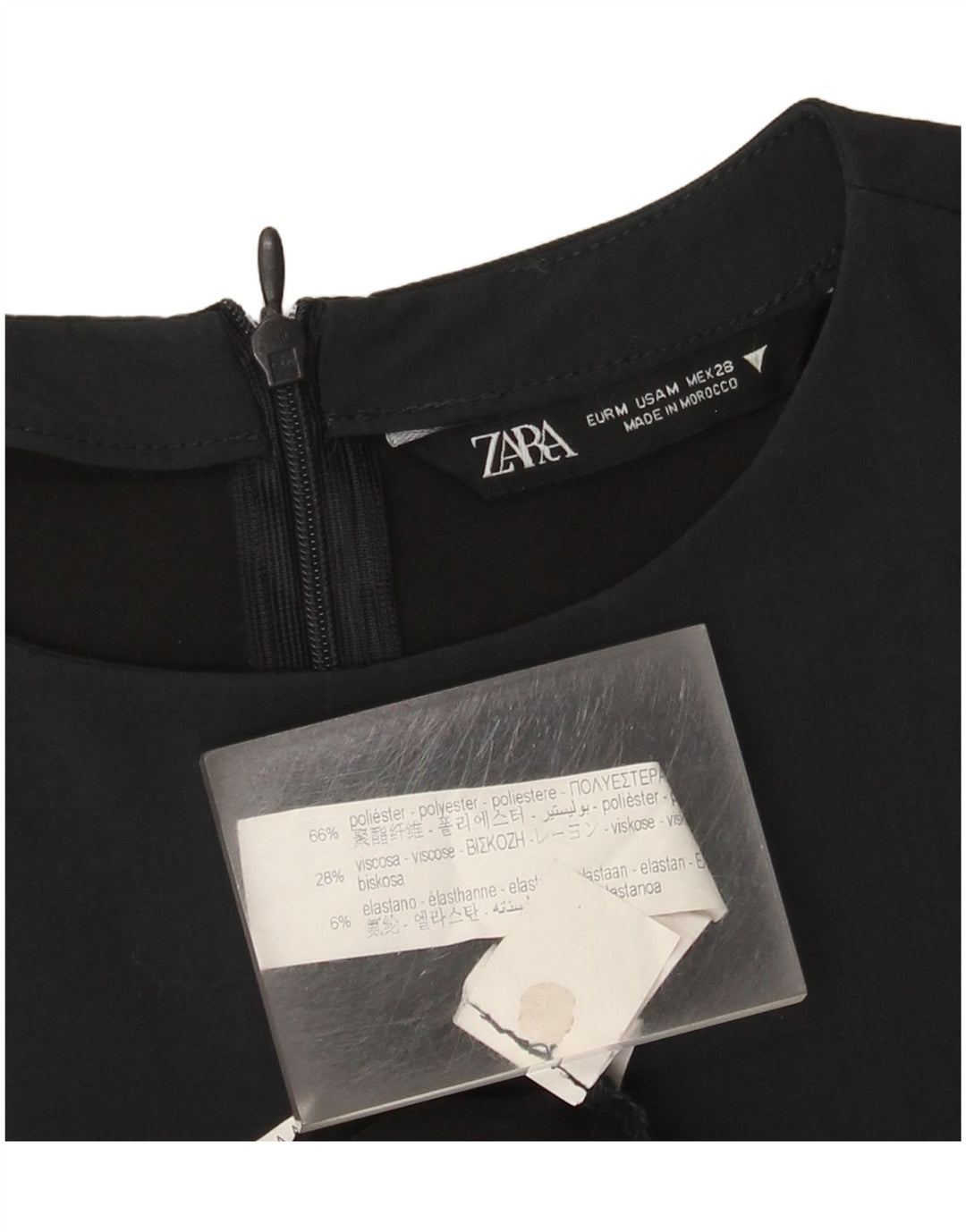 Zara Γυναικείο φόρεμα με θήκη UK 12 Medium Navy Blue Polyester