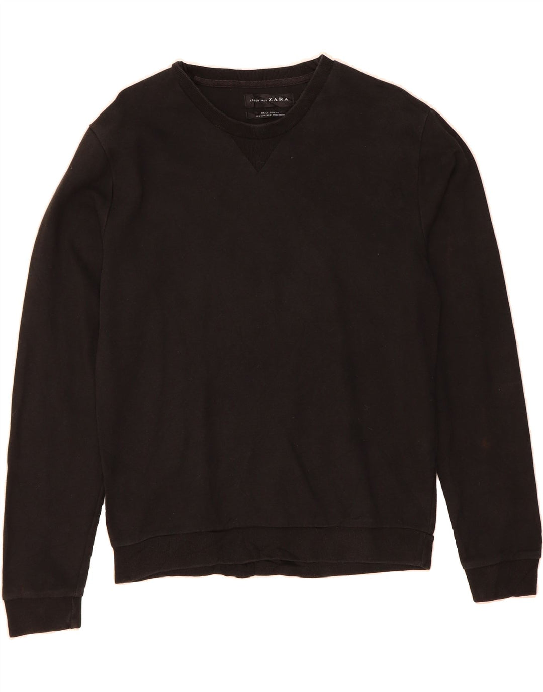 ZARA Mens Sweatshirt Jumper Medium Black Vintage Zara and Second-Hand Zara from Messina Hembry 