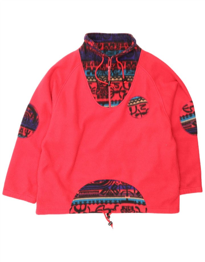 Anzoni Ανδρικό φερμουάρ Fleece Jumper XL Κόκκινο γεωμετρικό πολυεστέρας