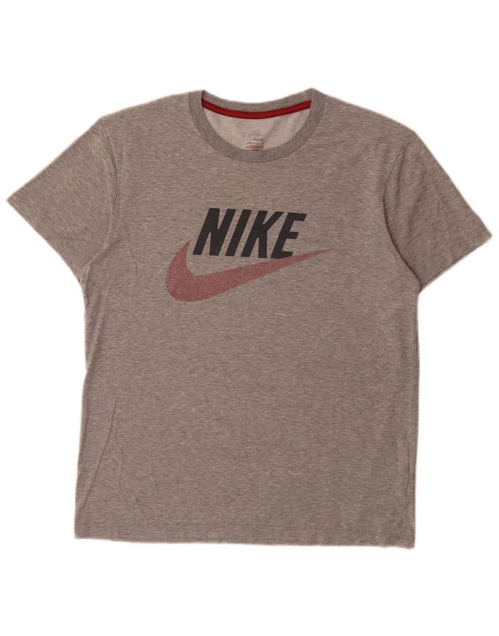 Ανδρικό γραφικό μπλουζάκι Nike, μικρό γκρι βαμβακερό