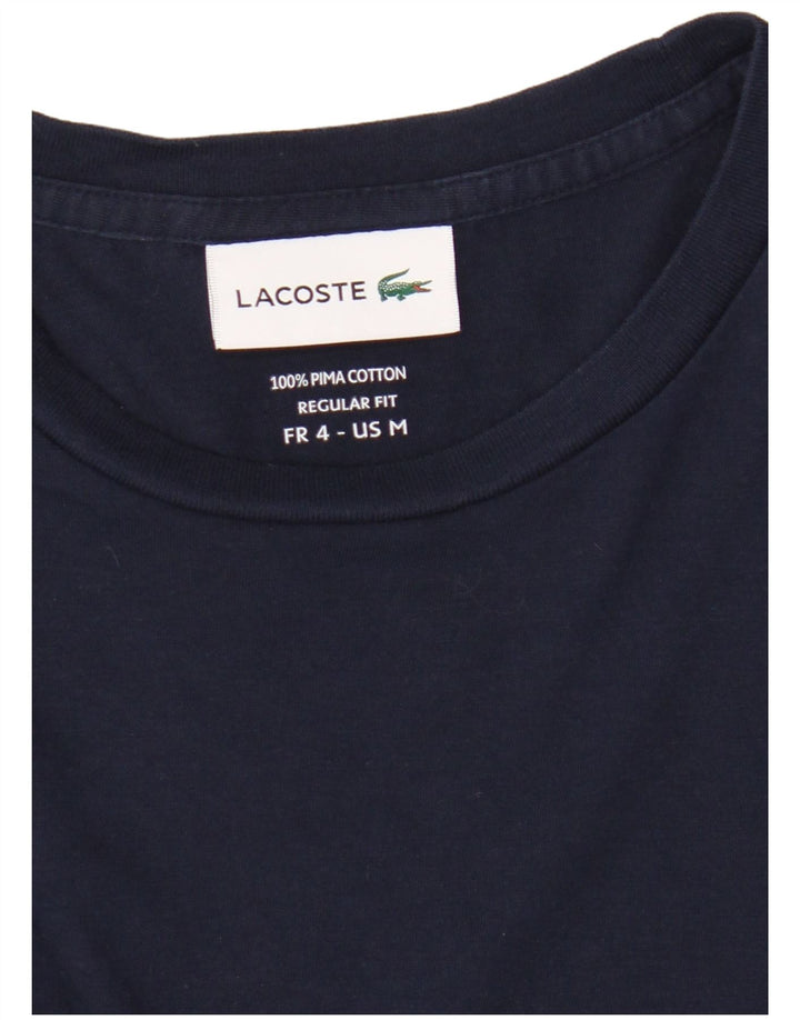 Ανδρικό μπλουζάκι Lacoste, κανονική εφαρμογή, κορυφαίο μέγεθος 4, μεσαίο μπλε βαμβακερό