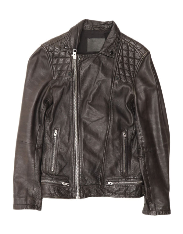 All Saints Ανδρικό Δερμάτινο Μπουφάν Biker UK 36 Small Black Leather Biker