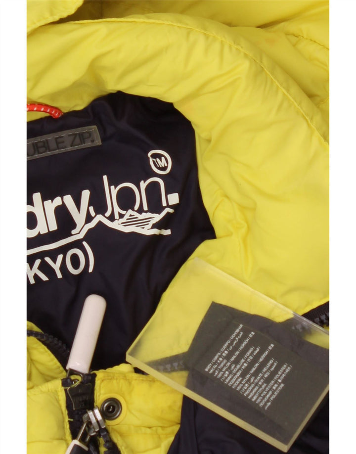 SUPERDRY Γυναικείο μπουφάν με κουκούλα UK 14 Medium Yellow Nylon