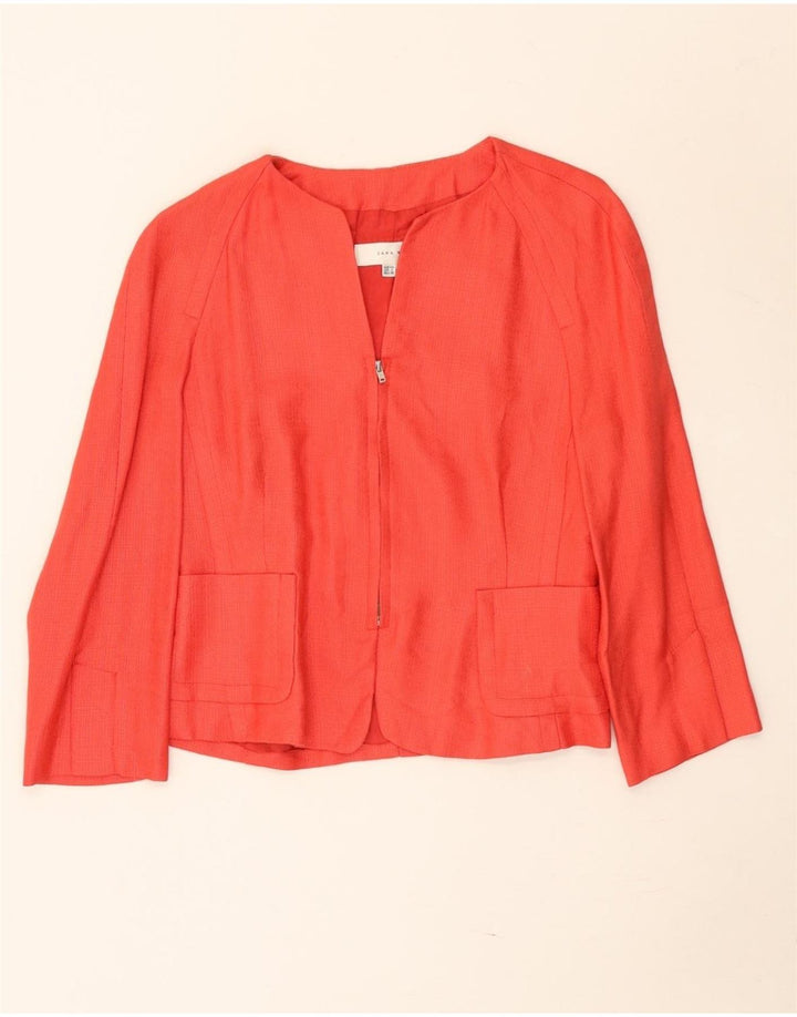 Zara Γυναικείο μπουφάν Bolero 3/4 μανίκι EU 40 Medium Red Rayon