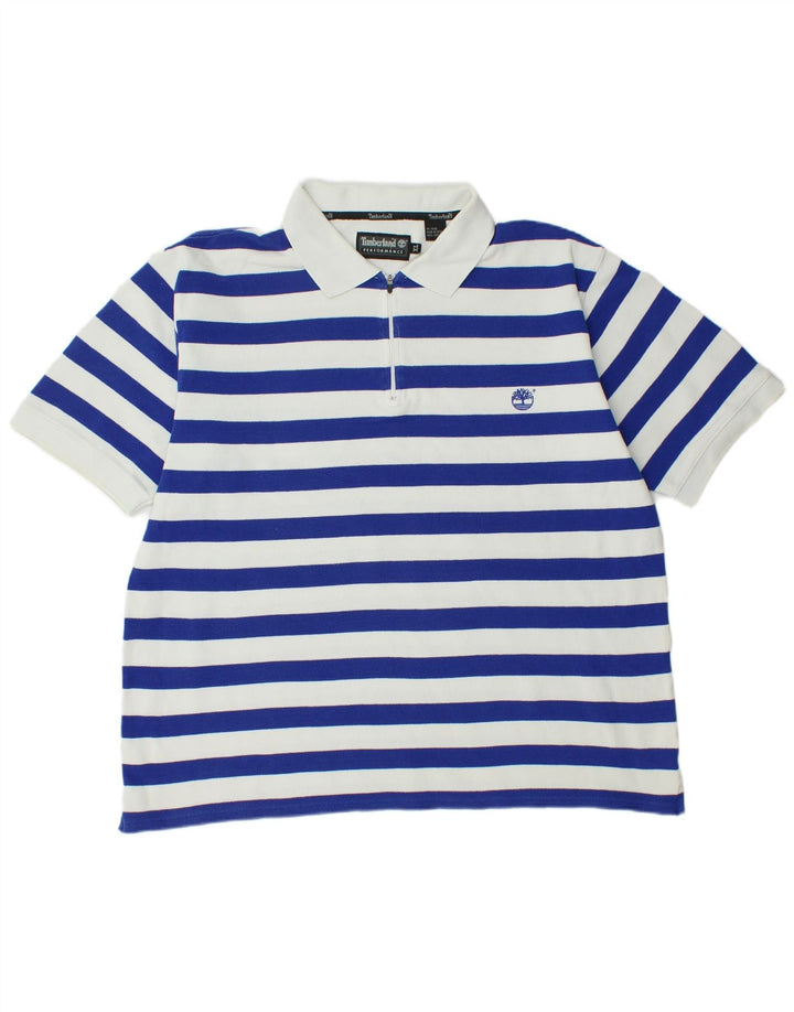 TIMBERLAND Ανδρικό Πόλο Μπλουζάκι XL Μπλε ριγέ βαμβακερό