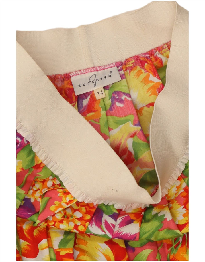 Zucchero γυναικεία πλισέ φούστα UK 14 Medium W28 Πολύχρωμη Floral