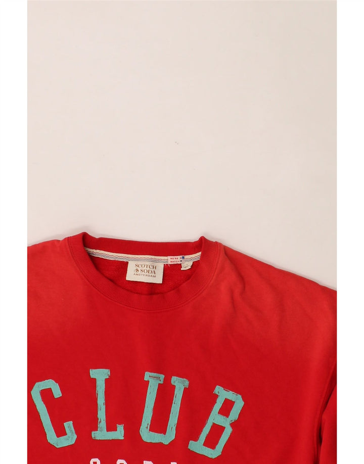 SCOTCH & SODA Womens Oversized Sweatshirt Jumper UK 16 Large Red Vintage Scotch & Soda and Second-Hand Scotch & Soda from Messina Hembry 