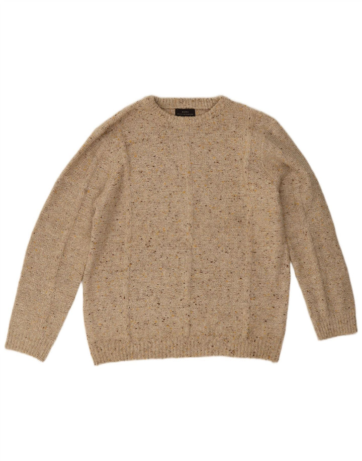 Ανδρικό πουλόβερ Zara Boat Neck Jumper Medium Beige Flecked