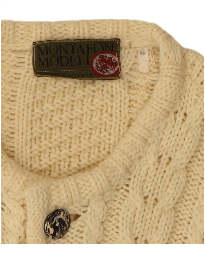 MONTAFON Womens Crop Cardigan Sweater EU 48 2XL Beige