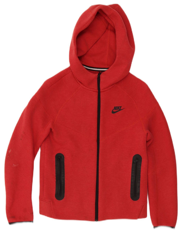 Πουλόβερ Nike Boys με φερμουάρ κουκούλα 10-11 ετών, μεσαίο κόκκινο βαμβακερό