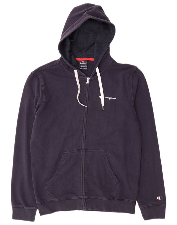 Ανδρικό πουλόβερ με κουκούλα Champion με φερμουάρ, μεσαίο μπλε ναυτικό