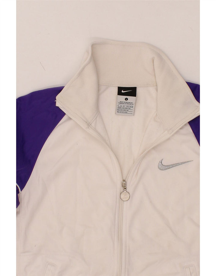 NIKE Boys Tracksuit Top Jacket 12-13 Years Large  Off White Colourblock Vintage Nike and Second-Hand Nike from Messina Hembry 