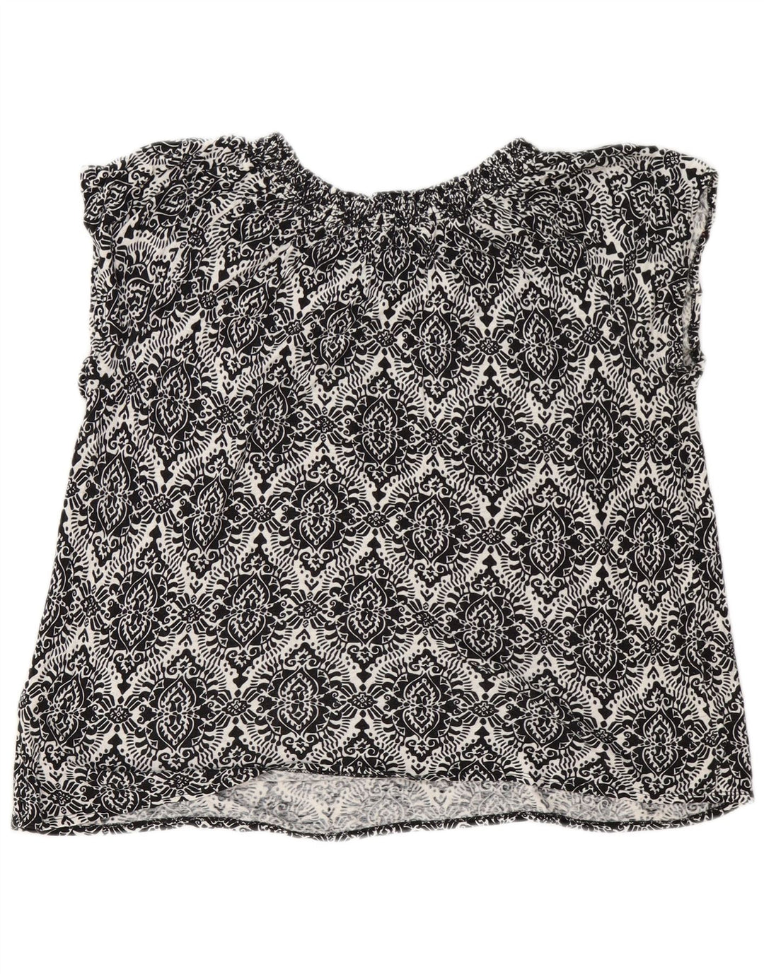 White Stuff Γυναικεία Μπλούζα Τοπ UK 14 Large Μαύρα Λευκά Paisley