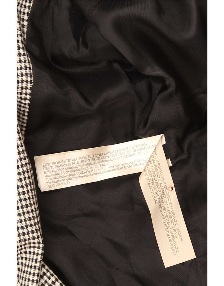Massimo Dutti Γυναικείο μπουφάν σακάκι με 2 κουμπιά EU 44 XL Μαύρο Houndstooth