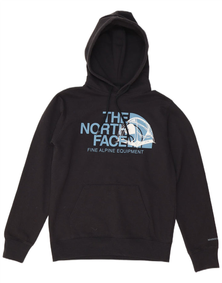 THE NORTH FACE Ανδρικό γραφικό μπλουζάκι με κουκούλα μικρό μαύρο βαμβακερό