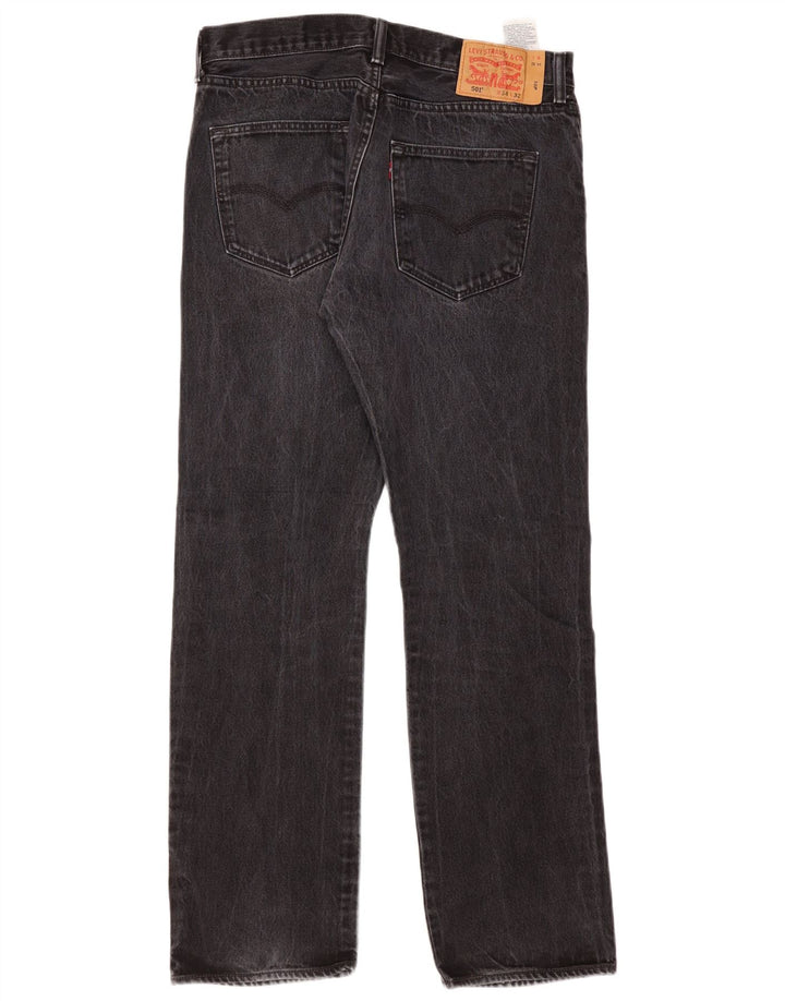 Levi's Mens 501 Straight Jeans W34 L32 Μαύρο