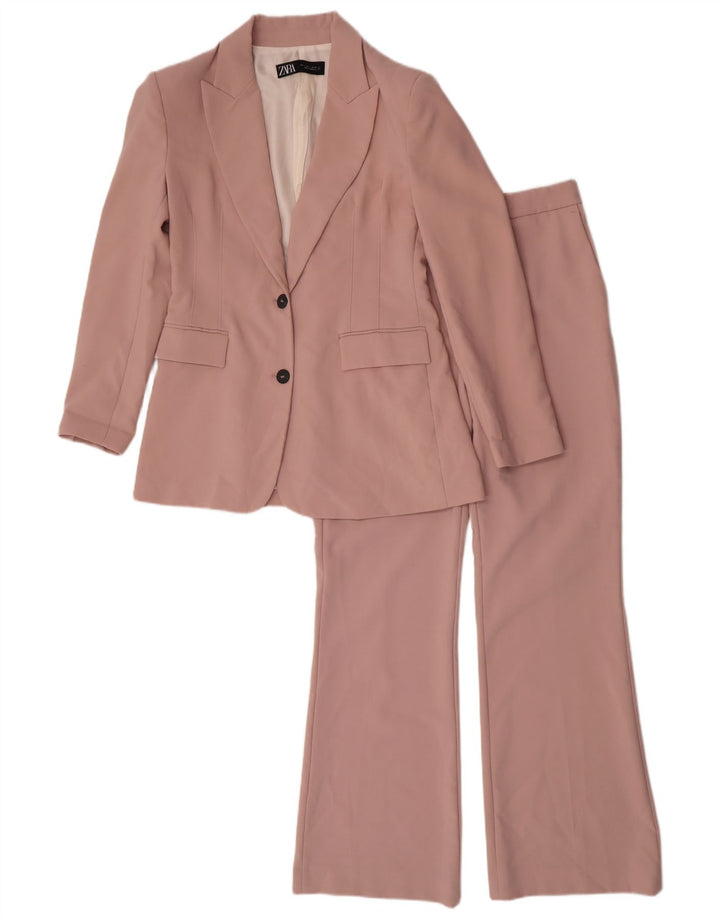 Zara γυναικεία φόρμα 2 κουμπιών UK 16 Large W32 L31 Pink Polyester