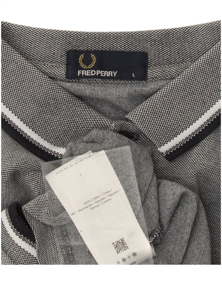 Fred Perry Ανδρικό πουκάμισο Polo μεγάλο γκρι βαμβακερό