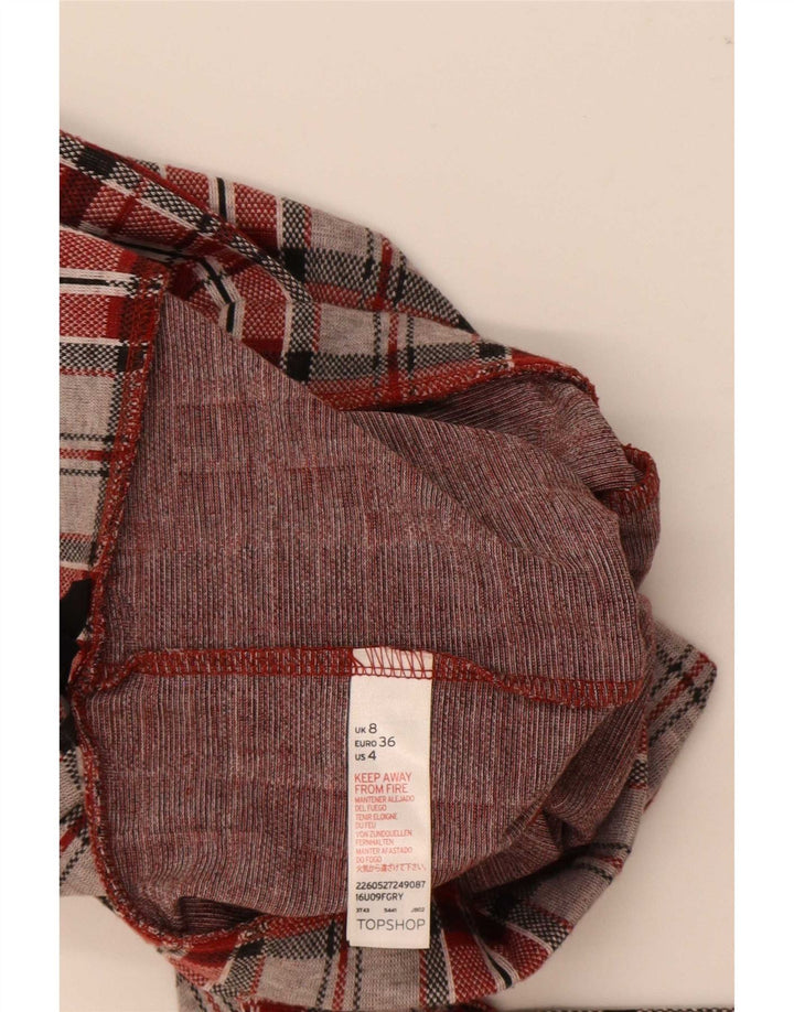 Topshop Γυναικεία γραφικά κολάν UK 8 Small Red Check Polyester