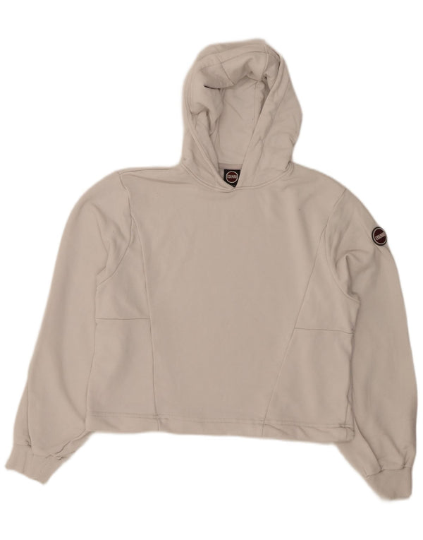 COLMAR Γυναικείο Crop Oversized Hoodie Jumper UK 6 XS Λευκό βαμβακερό