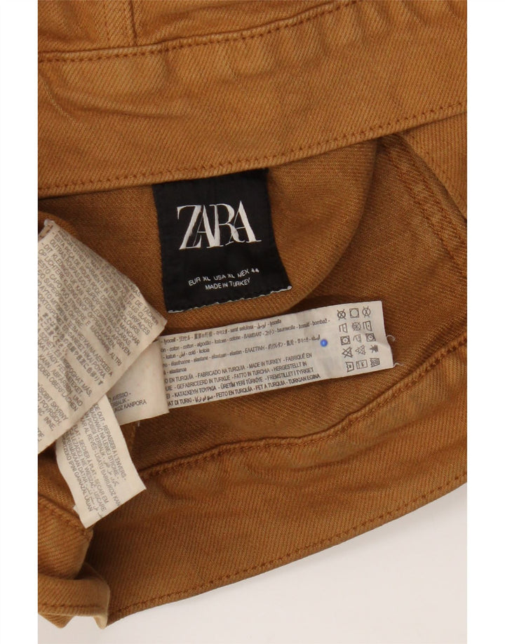 Zara Ανδρικό Τζιν Μπουφάν UK 42 XL Καφέ Lyocell