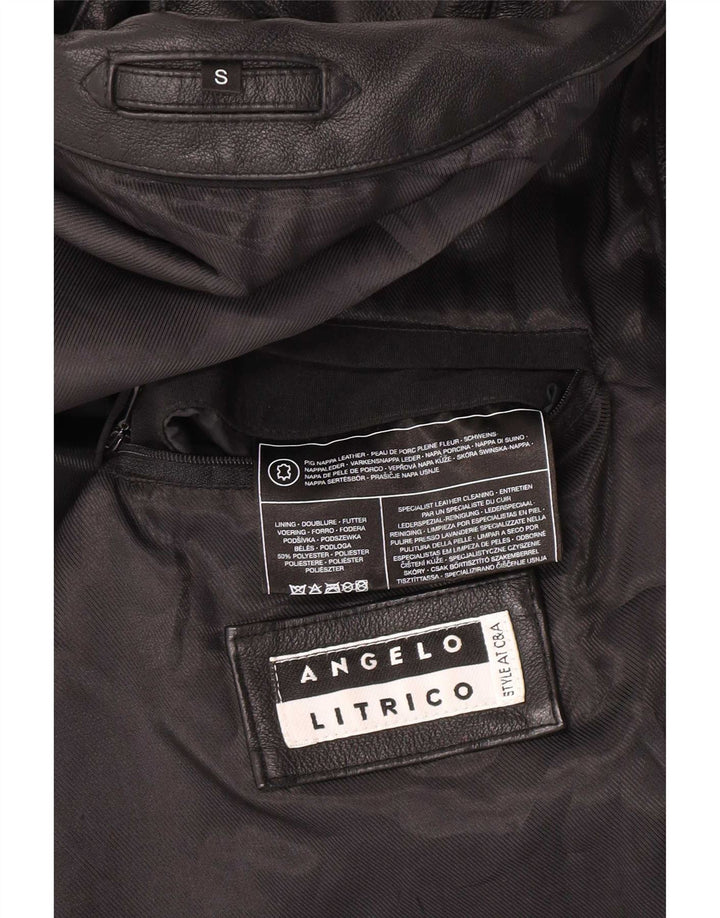 Angelo Litrico Ανδρικό Δερμάτινο Μπουφάν UK 36 Small Black Leather
