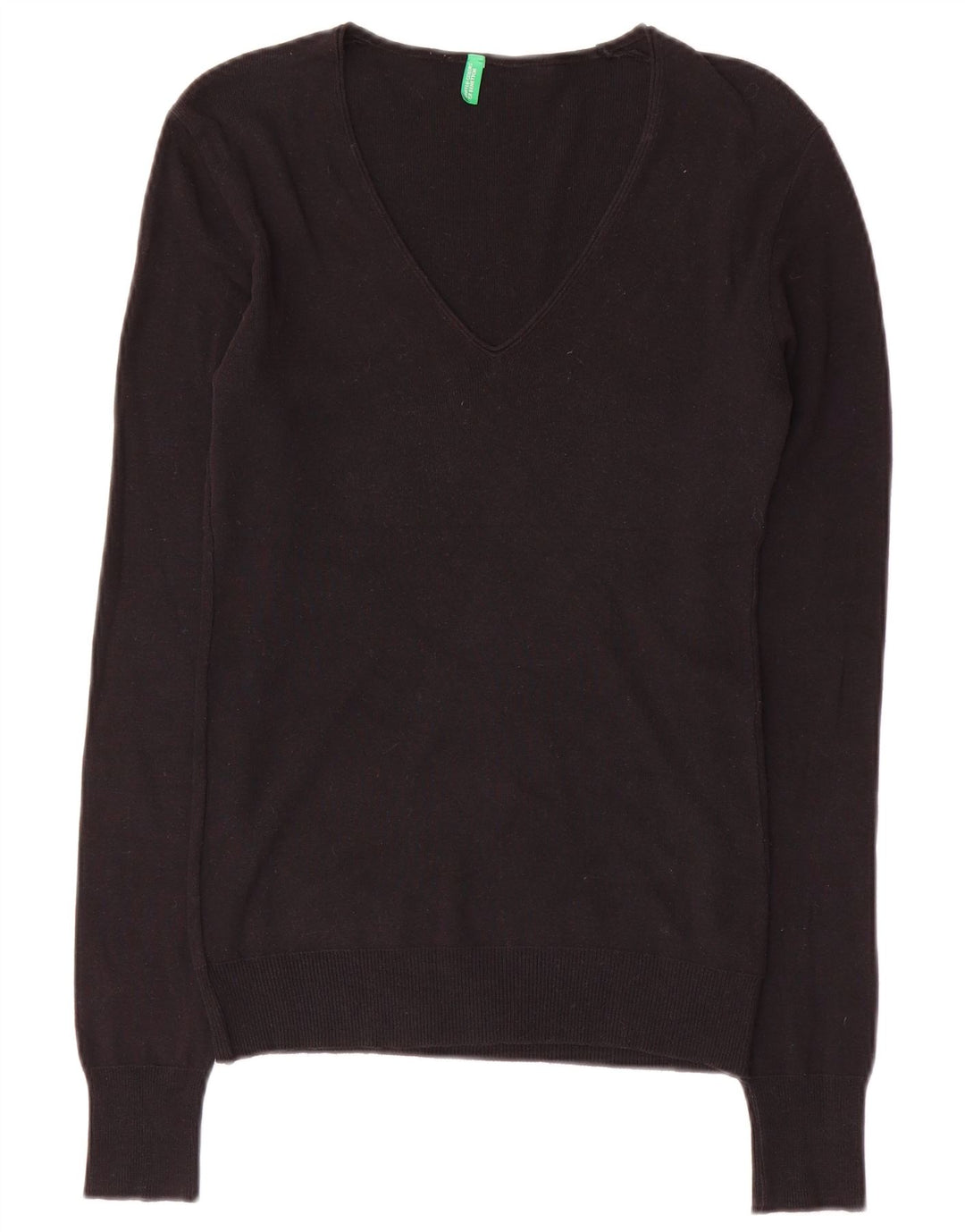 BENETTON Γυναικείο πουλόβερ με V λαιμόκοψη UK 10 Small Black