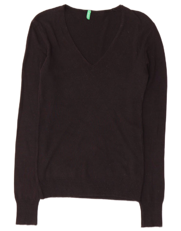BENETTON Γυναικείο πουλόβερ με V λαιμόκοψη UK 10 Small Black