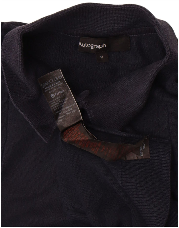 Marks & Spencer Ανδρικό πουλόβερ με αυτόγραφο Polo Neck Jumper Medium Navy Blue