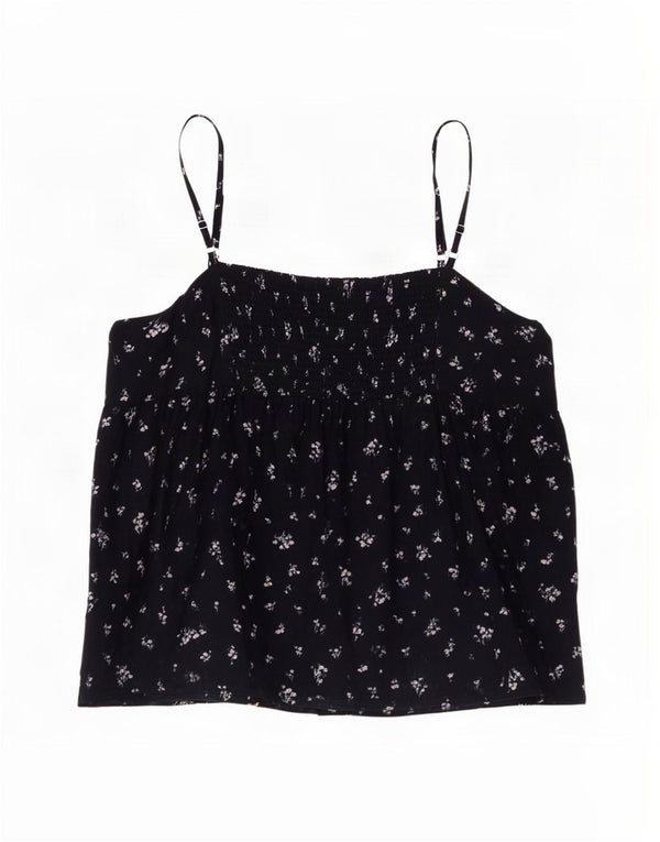 Marks & Spencer Womens Cami Top UK 24 4XL Navy Blue Floral Viscose