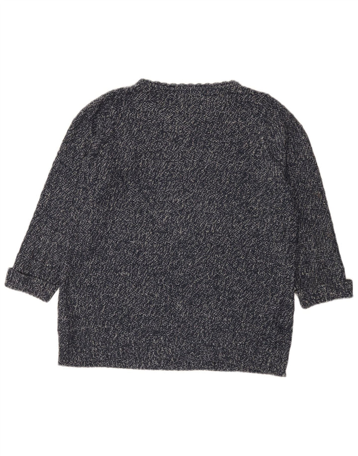 Marks & Spencer Γυναικείο πουλόβερ με λαιμό σκάφος UK 12 Medium Navy Blue