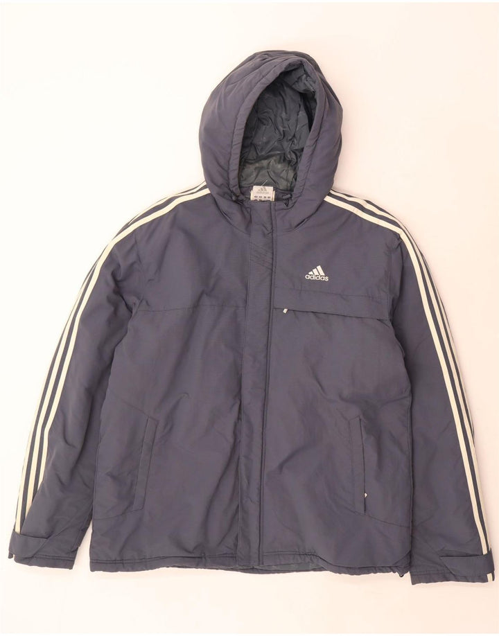 Adidas Ανδρικό μπουφάν με κουκούλα UK 40 Large Grey Polyamide