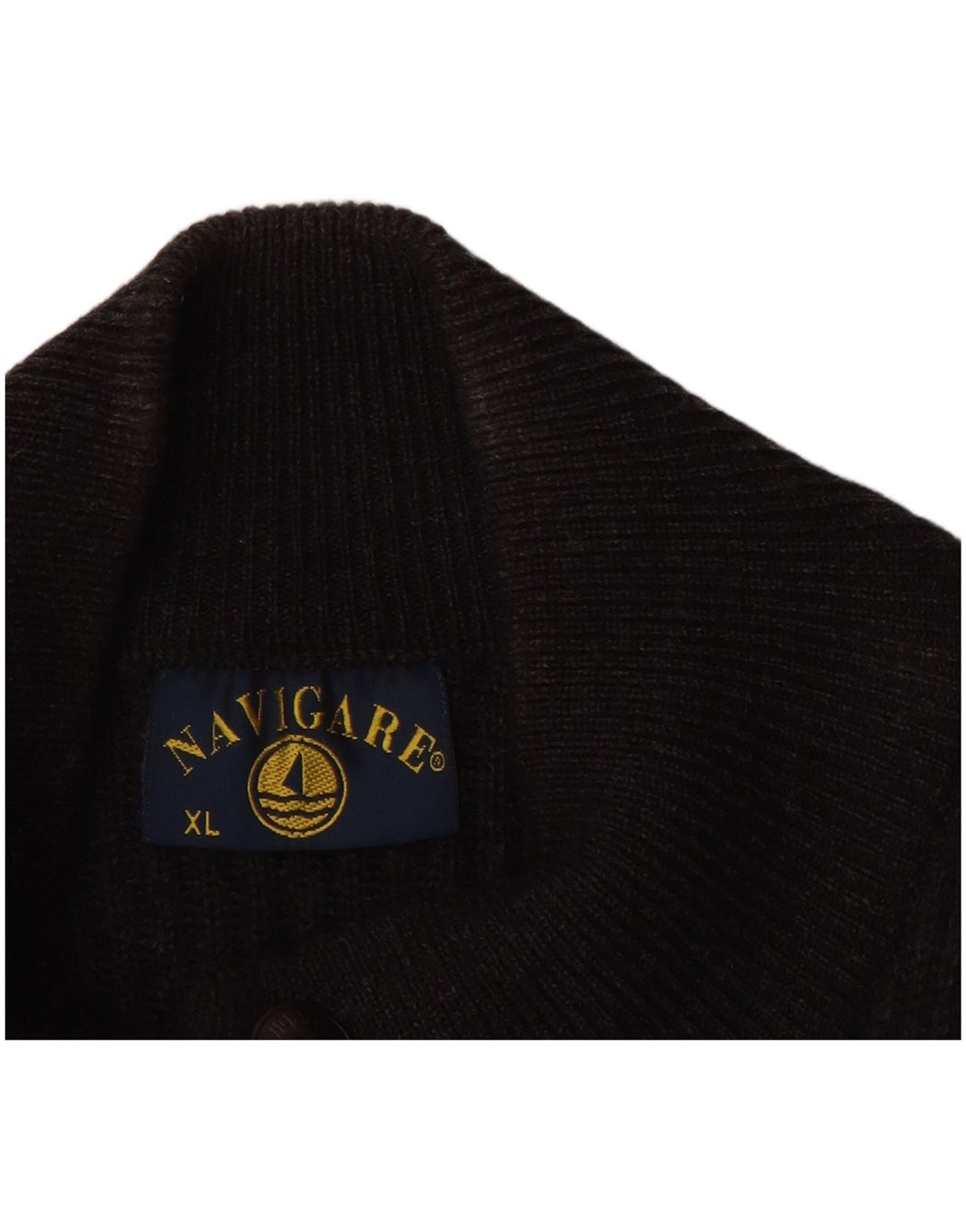 Ανδρικό πουλόβερ ζακέτα NAVIGARE XL Μαύρο μάλλινο