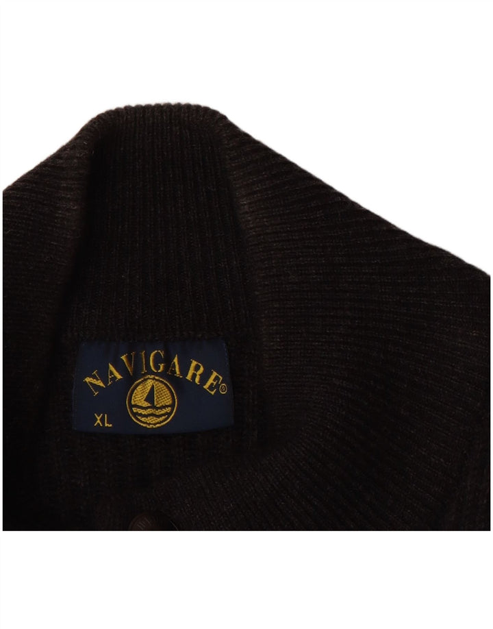 Ανδρικό πουλόβερ ζακέτα NAVIGARE XL Μαύρο μάλλινο