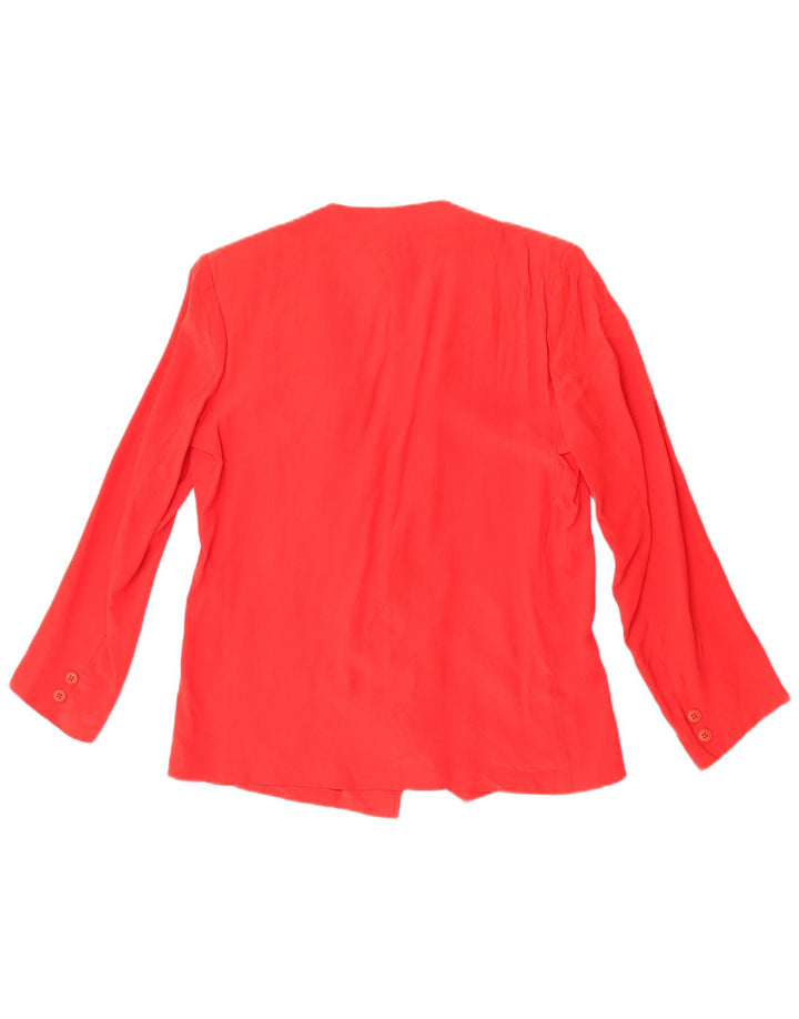 Vintage Γυναικείο Μπουφάν 2 Κουμπιά Blazer IT 46 Μεγάλο Κόκκινο Μεταξωτό