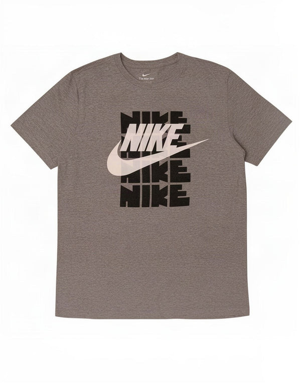 Ανδρικό γραφικό μπλουζάκι Nike, Βαμβακερό, μεσαίο γκρι