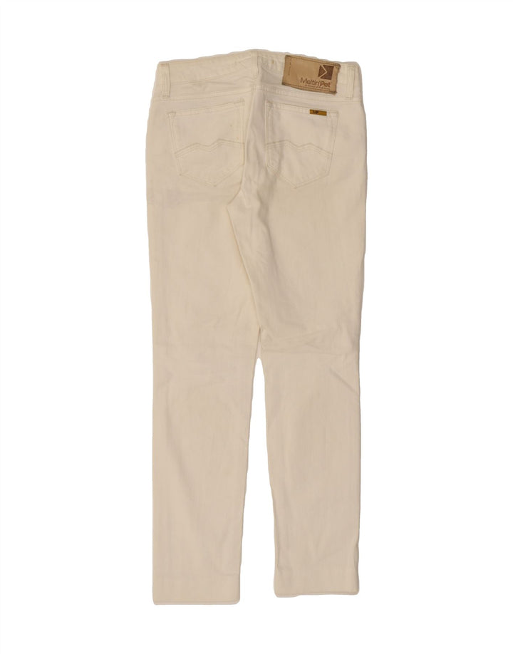MELTIN' POT Womens Straight Jeans W24 L27 White Cotton Vintage Meltin' Pot and Second-Hand Meltin' Pot from Messina Hembry 